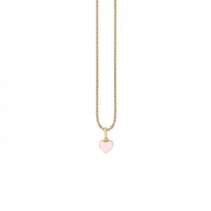 Little Loves Gold & Enamel Mini Heart Charm Necklace