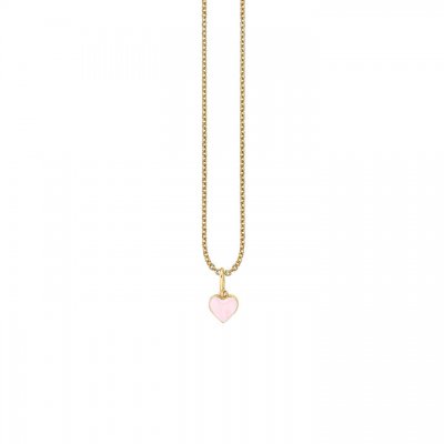 Little Loves Gold & Enamel Mini Heart Charm Necklace