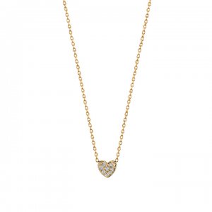 Gold & Diamond Baby Heart Necklace