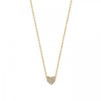 Gold & Diamond Baby Heart Necklace