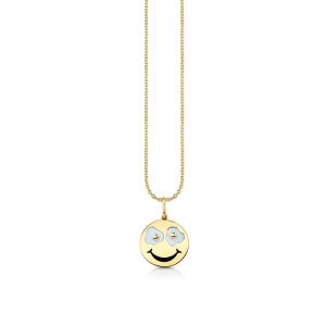 Gold & Diamond Fried Happy Face Charm