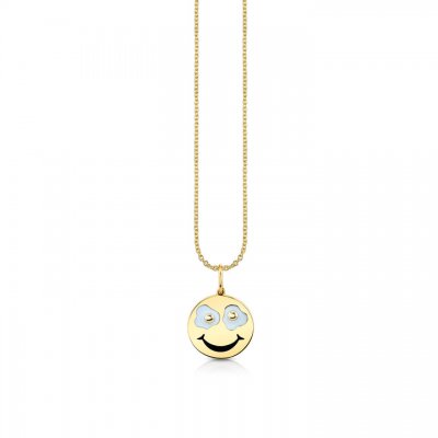 Gold & Diamond Fried Happy Face Charm