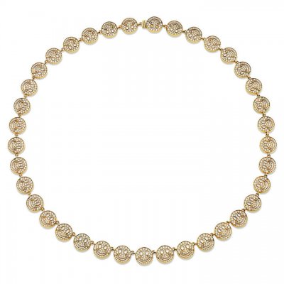 Gold & Diamond Happy Face Eternity Necklace