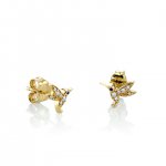 Little Loves Gold & Diamond Tiny Hummingbird Stud