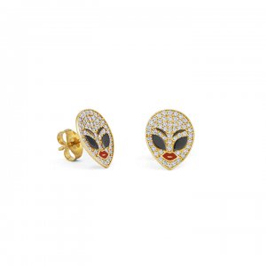 Gold & Diamond Alien Stud