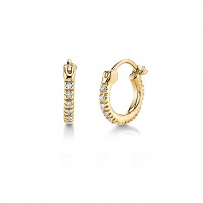 Men's Collection Gold & Diamond Mini Huggie Hoops