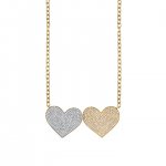 Gold & Diamond Supersize Double Heart Necklace