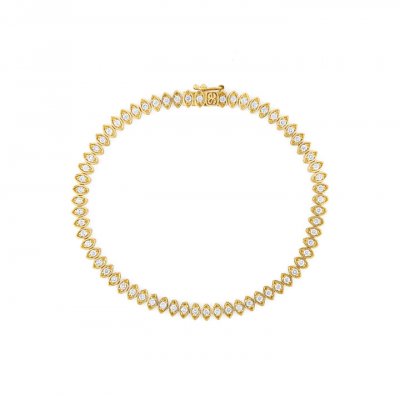 Gold & Diamond Marquise Evil Eye Tennis Bracelet