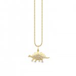 Little Loves Gold & Diamond Stegosaurus Necklace