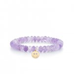 Gold & Diamond Happy Face on Lavender Amethyst