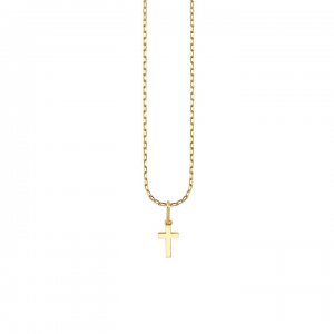 Little Loves Pure Gold Tiny Cross Charm Necklace