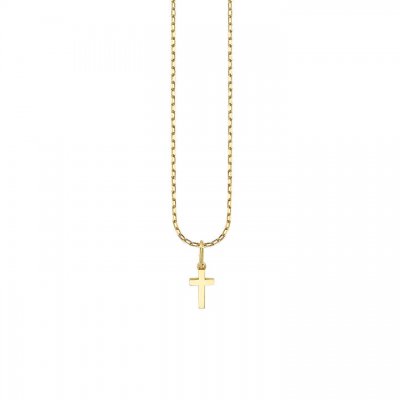 Little Loves Pure Gold Tiny Cross Charm Necklace