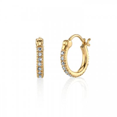 Gold & Diamond Small Huggie Hoops