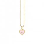 Gold & Diamond Enamel Heart Charm