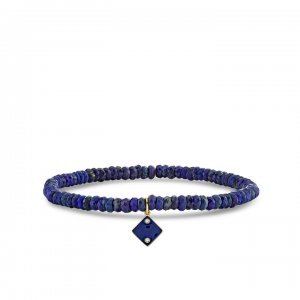 Men's Collection Gold & Diamond Enamel Dice on Lapis