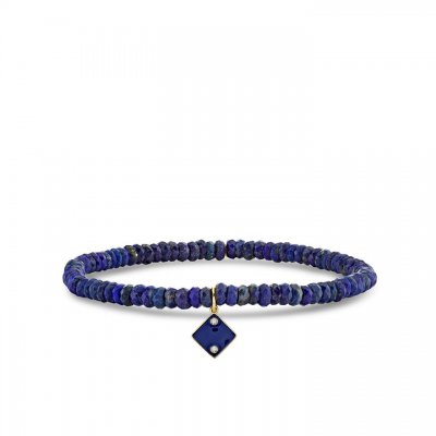 Men's Collection Gold & Diamond Enamel Dice on Lapis