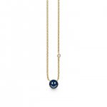 Gold & Enamel Mini Happy Face Necklace