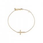 Gold & Diamond Cross Bracelet