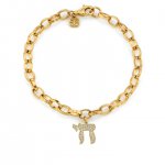 Gold & Diamond Large Chai Bracelet