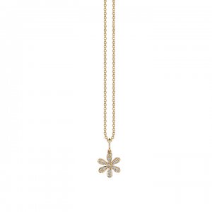 Gold & Diamond Flower Charm