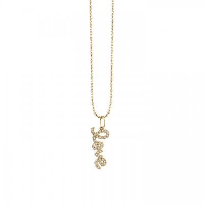 Gold & Diamond Love Charm Necklace