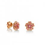 Rose Gold & Diamond Sakura Stud