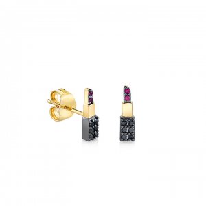 Gold & Diamond Lipstick Stud