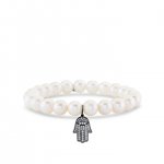 Men's Collection Black Rhodium & Diamond Hamsa on Pearl