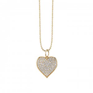 Gold & Diamond Large Heart Charm