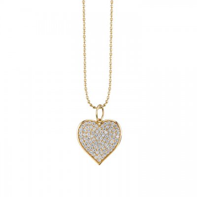 Gold & Diamond Large Heart Charm