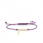 Pure Gold Tiny Lightning Bolt Cord Bracelet