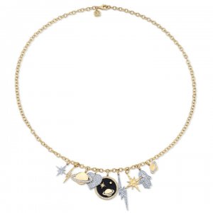 Gold & Diamond Celestial Multi-Charm Necklace