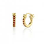 Gold & Gemstone Mini Huggie Hoops