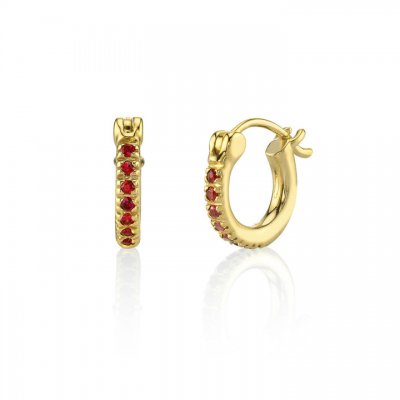 Gold & Gemstone Mini Huggie Hoops