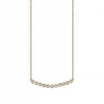 Gold & Diamond 11 Stone Bezel Necklace