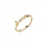 Gold Plated Sterling Silver Dream Ring With Bezel Set Diamond