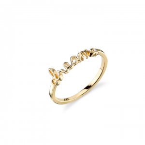 Gold Plated Sterling Silver Dream Ring With Bezel Set Diamond