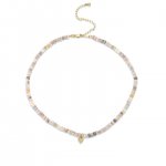 Gold & Diamond Small Heart Australian Opal Necklace