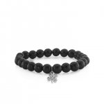 Men's Collection Black Rhodium & Diamond Small Clover on Onyx