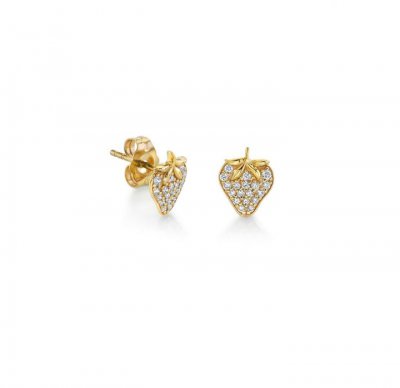 Gold & Diamond Strawberry Stud