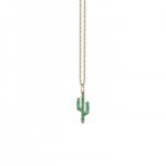 Gold & Emerald Cactus Charm