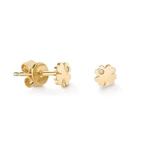 Gold Plated Sterling Silver Clover Stud Earrings