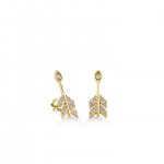 Gold & Diamond Marquise Eye Arrow Stud