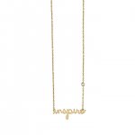 Gold Plated Sterling Silver Inspire Necklace with Bezel-Set Diamond