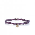 Little Loves Gold & Diamond Flower on Rhodolite Garnet