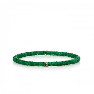 Gold & Diamond Eternity Rondelle on Aventurine