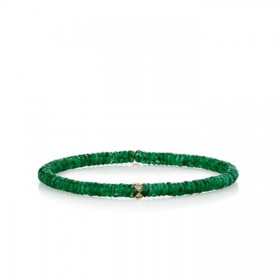 Gold & Diamond Eternity Rondelle on Aventurine