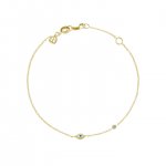 Gold Enamel Mini Evil Eye Bracelet with Bezel-Set Diamond