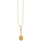 Little Loves Gold & Diamond Tennis Racquet Necklace