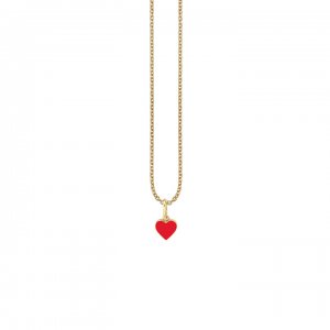 Gold & Enamel Mini Heart Charm